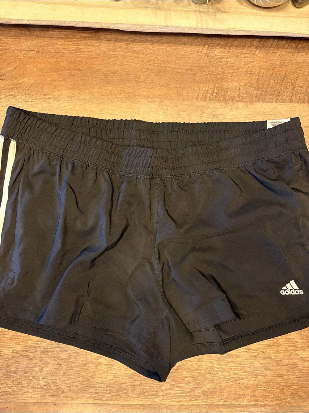 adidas Black Shorts with White Side Stripe